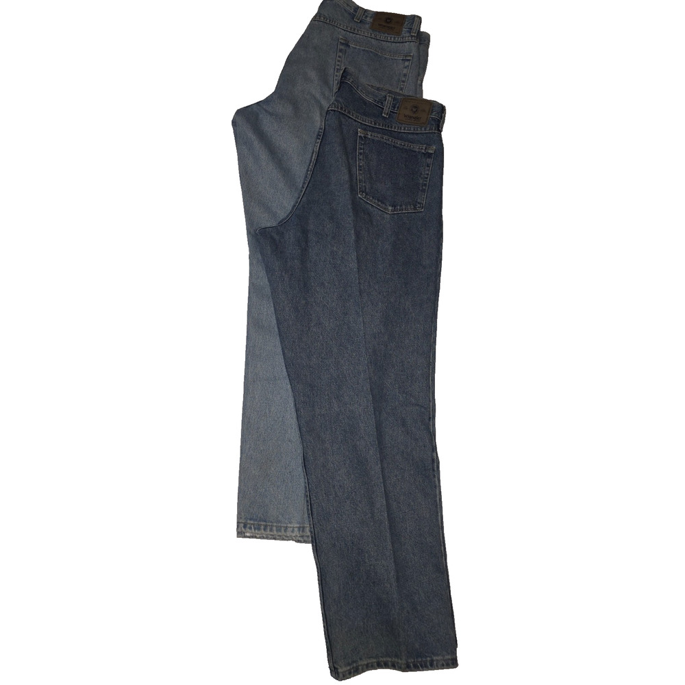 Lot of 2pcs Wrangler Men’s Blue Straight Leg Casual Style Jeans Size 40x32 M020 - Picture 6 of 16